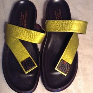 Donald J. Pliner peace sandals. Chartreuse color.